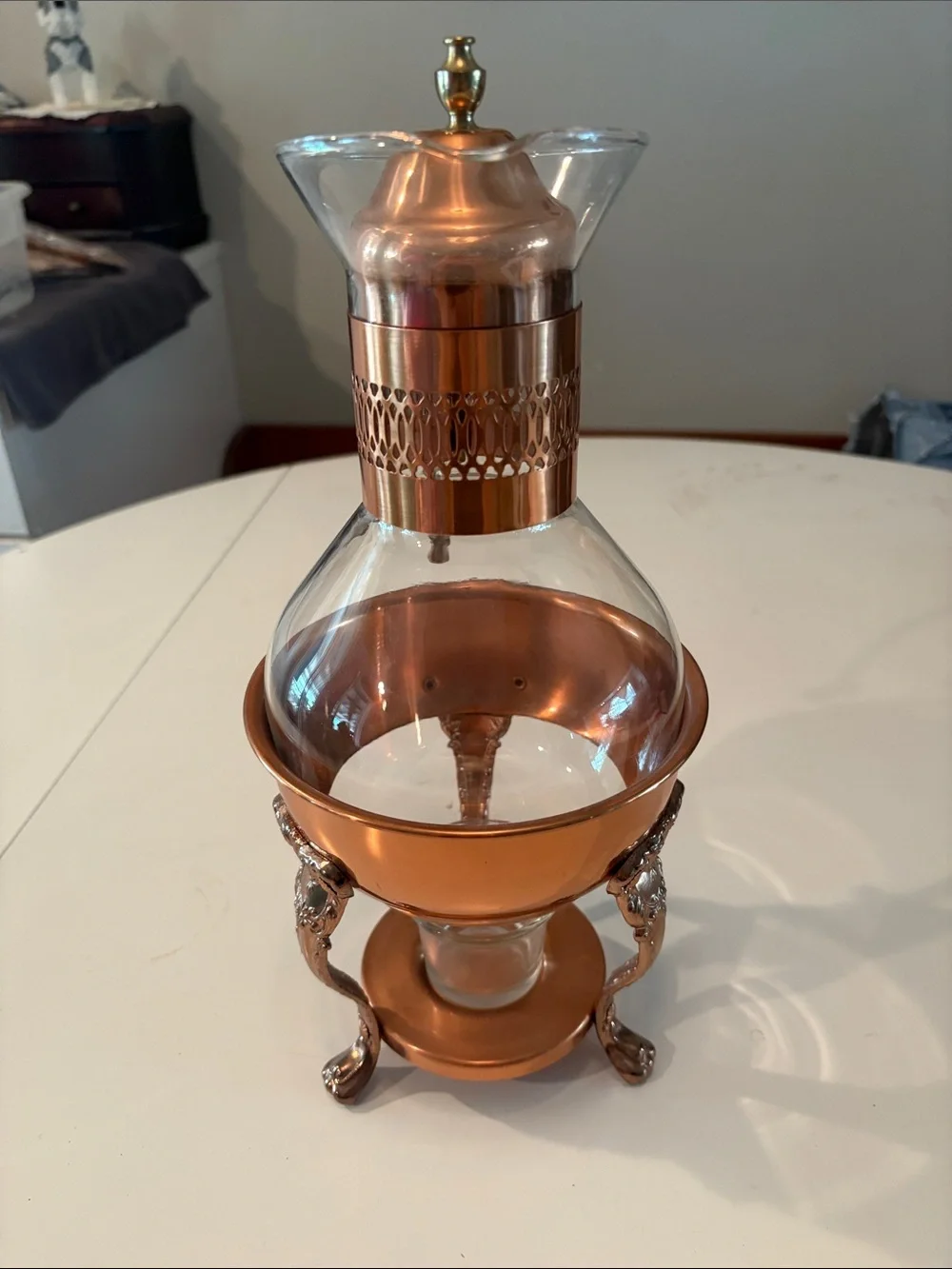 Princess House copper carafe and warmer stand